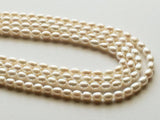 6.5mmx5.5mm Natural Pearls, Natural Fresh Water Rice Pearls, Ivory Color Pearls