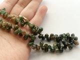 5x8mm Green Tourmaline Tourmaline Briolette Beads, Tear Drop Bead, Raw Green