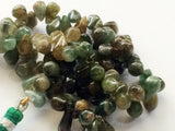 5x8mm Green Tourmaline Tourmaline Briolette Beads, Tear Drop Bead, Raw Green