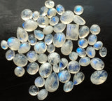 8-15mm Rainbow Moonstone Plain Flat Back Cabochons, Rainbow Moonstone Mixed