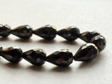 8x6 mm-7x5 mm Black Zirconia, Black Zirconia Bead Briolettes, Cz Beads, Crystal