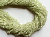 3.5-4mm Prehnite Micro Faceted Rondelle Beads, Green Prehnite Faceted Beads