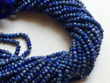 3.5-4mm Lapis Lazuli Faceted Rondelles Bead, Blue Lapis Lazuli Tiny Bead, 13 In
