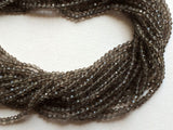 3-4mm Smoky Quartz Faceted Rondelle Beads, Smoky Quartz Micro Faceted Rondelles