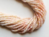 4-4.5mm Pink Opal Shaded Micro Faceted Rondelle Beads, Pink Opal Faceted Beads