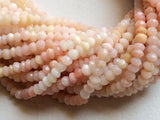 4-4.5mm Pink Opal Shaded Micro Faceted Rondelle Beads, Pink Opal Faceted Beads