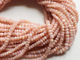 4-4.5mm Pink Opal Micro Faceted Rondelle Beads, Pink Opal Faceted Beads, 13 Inch