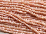 4-4.5mm Pink Opal Micro Faceted Rondelle Beads, Pink Opal Faceted Beads, 13 Inch