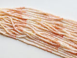 4-4.5mm Pink Opal Shaded Micro Faceted Rondelle Beads, Pink Opal Faceted Beads