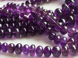 6-13mm Amethyst Plain Rondelle Bead, Natural Purple Amethyst Plain Rondelle Bead
