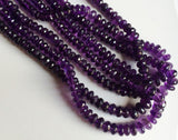 7-9 mm Amethyst Faceted Rondelle Beads, African Amethyst Faceted Rondelle Beads