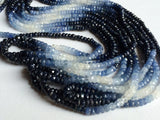 3-4mm Shaded Blue Sapphire Faceted Beads, Original Sapphire Faceted Rondelle