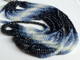 3.5-4.5mm Shaded Blue Sapphire Faceted Beads, Original Sapphire Faceted Rondelle
