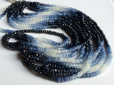 3-4mm Shaded Blue Sapphire Faceted Beads, Original Sapphire Faceted Rondelle