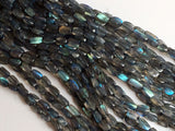 7 mm Labradorite Faceted Small Pipe Beads, Labradorite Flashy Blue Fire Gemstone