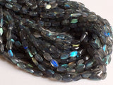 7 mm Labradorite Faceted Small Pipe Beads, Labradorite Flashy Blue Fire Gemstone