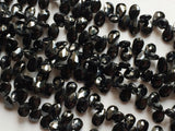 10x6mm Black Onyx Faceted Pear Shaped Briolettes, Black Onyx Faceted Pear, Black