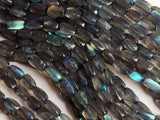 7 mm Labradorite Faceted Small Pipe Beads, Labradorite Flashy Blue Fire Gemstone