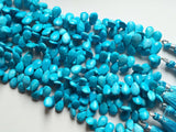 8x12 mm Chinese Turquoise Faceted Pear Beads, Turquoise Pear Briolettes