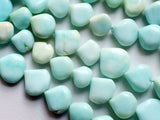 11-12mm Blue Opal Plain Heart Beads, Blue Opal Plain Heart Straight Drilled Bead