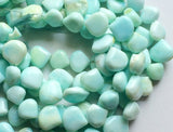 11-12mm Blue Opal Plain Heart Beads, Blue Opal Plain Heart Straight Drilled Bead