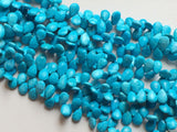 8x12 mm Chinese Turquoise Faceted Pear Beads, Turquoise Pear Briolettes