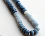 7-7.5mm Blue Opal Smooth Rondelle Beads, Blue Opal Plain Rondelles, Blue Opal