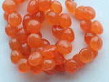 9 mm Carnelian Faceted Onion For Jewelry, Carnelian Briolettes, Juicy Orange