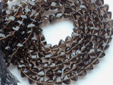 7-8 mm Smoky Quartz Faceted Trillion Briolettes, Smoky Quartz Briolette Beads