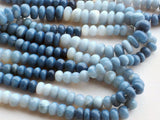 7-7.5mm Blue Opal Smooth Rondelle Beads, Blue Opal Plain Rondelles, Blue Opal