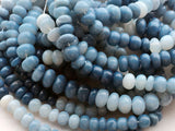 7-7.5mm Blue Opal Smooth Rondelle Beads, Blue Opal Plain Rondelles, Blue Opal