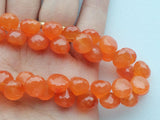 9 mm Carnelian Faceted Onion For Jewelry, Carnelian Briolettes, Juicy Orange