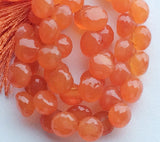 9 mm Carnelian Faceted Onion For Jewelry, Carnelian Briolettes, Juicy Orange