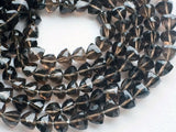 7-8 mm Smoky Quartz Faceted Trillion Briolettes, Smoky Quartz Briolette Beads