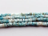 6 mm Larimar Heishi Beads, Natural Larimar Flat Square Beads, Larimar