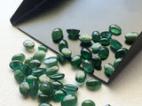 4x3mm To 5x4mm Emerald Oval Plain Cabochons, Green Emerald Gemstones, Original