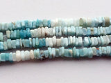 6 mm Larimar Heishi Beads, Natural Larimar Flat Square Beads, Larimar