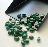 4x3mm To 5x4mm Emerald Oval Plain Cabochons, Green Emerald Gemstones, Original