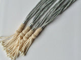 Adjustable Indian Cords With Pearls & Tassels, Pearl Adjustable Strands, Silver