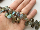 7x10 mm-14x10 mm Labradorite Faceted Pear Beads Briolette For Jewelry