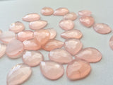 9x11mm Rose Pink Color Chalcedony Pear Cabochon, Pink Chalcedony Faceted