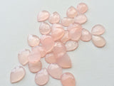 9x11mm Rose Pink Color Chalcedony Pear Cabochon, Pink Chalcedony Faceted