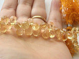 4x6 mm-8x10 mm Citrine Faceted Tear Drop Beads, Citrine Drop Briolettes, Citrine