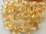 4x6 mm-8x10 mm Citrine Faceted Tear Drop Beads, Citrine Drop Briolettes, Citrine