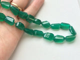 11x9 mm To 13x10 mm Green Onyx Faceted Tumbles, Green Onyx Beads, Green Onyx