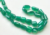 11x9 mm To 13x10 mm Green Onyx Faceted Tumbles, Green Onyx Beads, Green Onyx