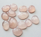 16-18mm Rose Pink Chalcedony Rose Cut Cabochon, Light Pink Colored Faceted