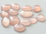 13-15mm Rose Pink Chalcedony Rose Cut Cabochon, Pink Chalcedony Rose Cut Flat