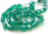 11x9 mm To 13x10 mm Green Onyx Faceted Tumbles, Green Onyx Beads, Green Onyx