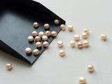 5mm Peach Color Pearls, Natural Fresh Water Pearl Cabochons, Pearls 10 Pcs